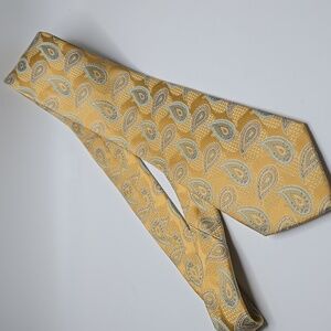 Men's Tie alara Gold & Blue Paisley 100% Silk